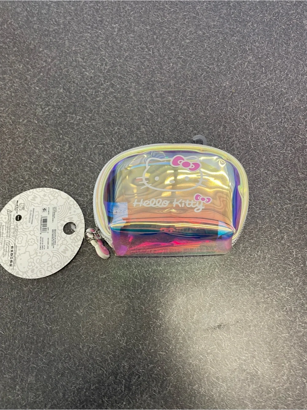 Hello Kitty Iridescent Coin Purse with Pink Bow Accents